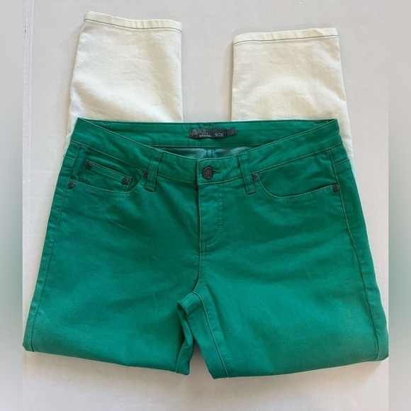 Prana Green to White Ombré Crop Ankle Zip Pants - Picture 2 of 11